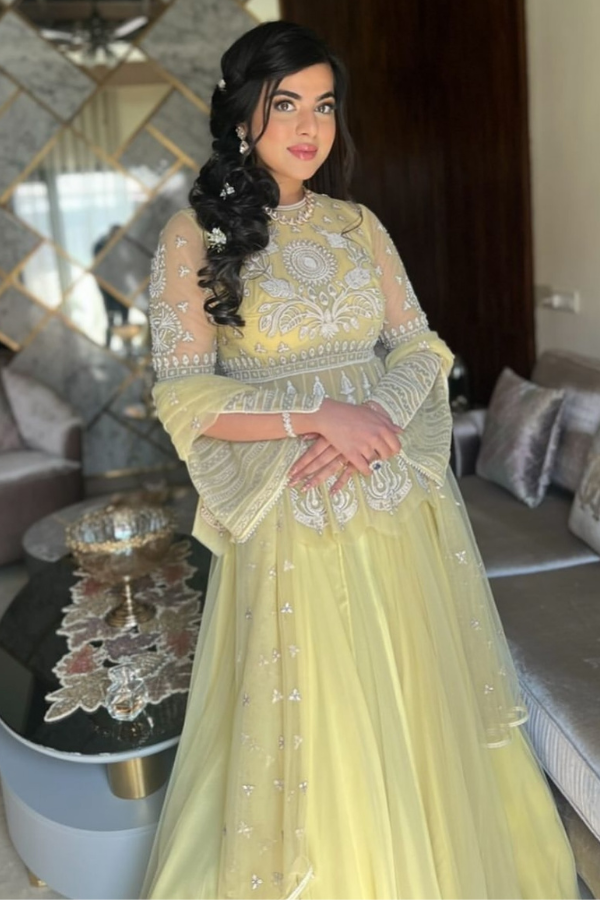 tarun Tahiliani yellow peplum lehenga