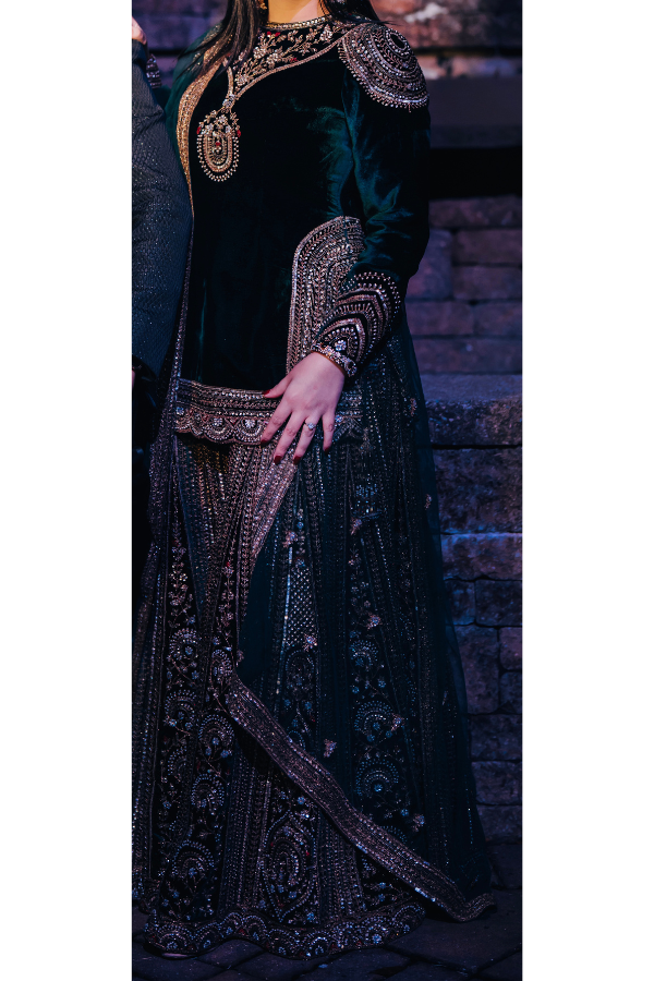 Ejaaz Couture Green embroidered sharara set