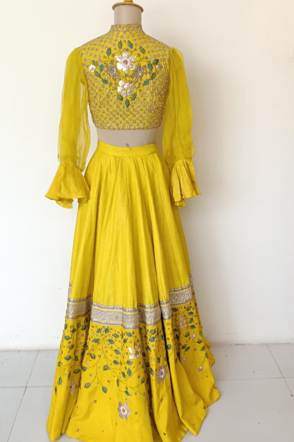 Yellow Floral lehenga set