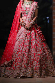 Dolly J red embroidered lehenga