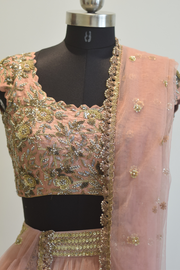 Mrunalini Rao Blush Pink Tulle Lehenga