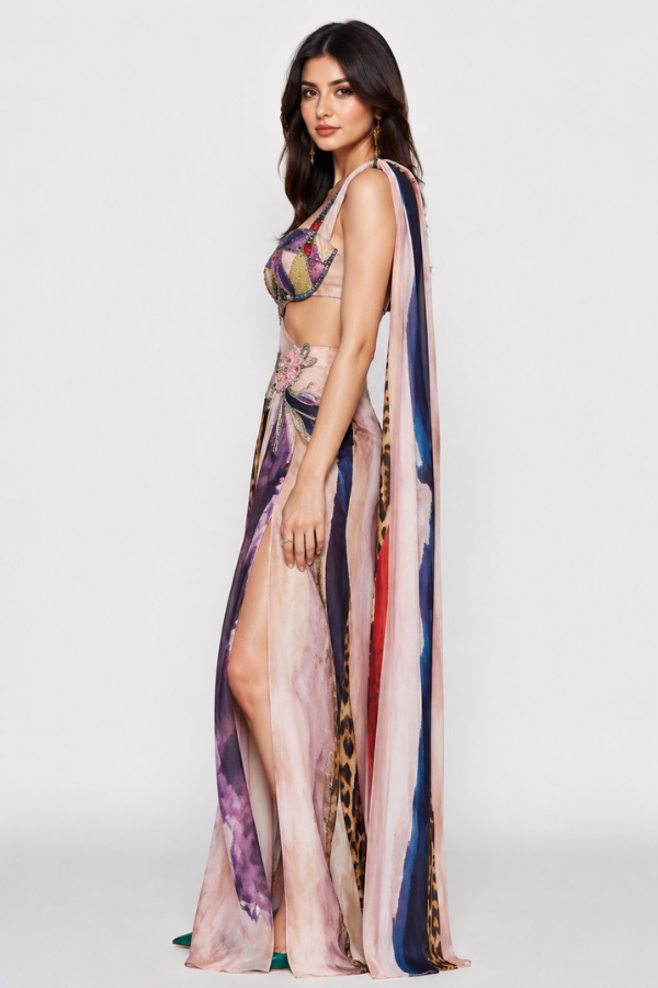 Floral Pre-draped Saree