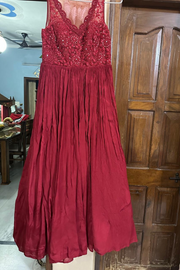 Awigna maroon Anarkali with cape