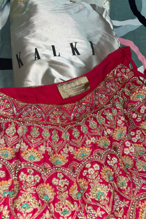 Kalki Rani Pink embroidered Lehenga