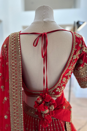 Sabyasachi red bridal lehenga