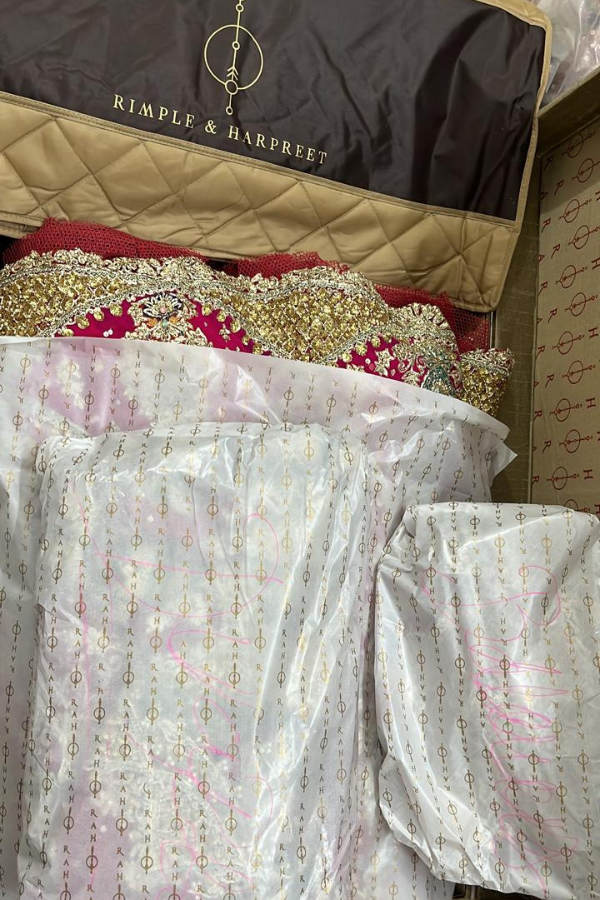 2 Rimple RIMPLE & HARPREET red & pink embroidered lehenga – Kuro