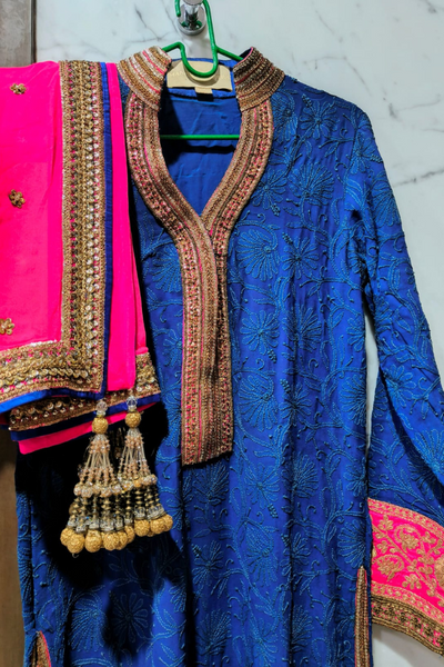 MANISH MALHOTRA blue embroidered suit set