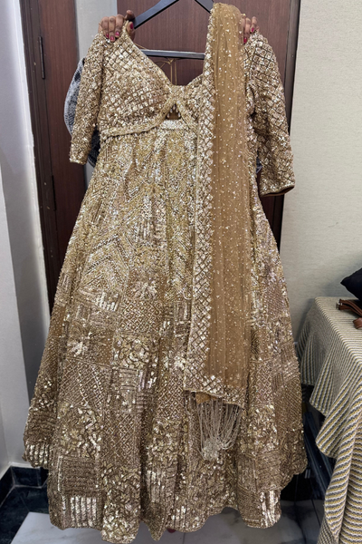 Seema Gujral gold embellished lehenga set