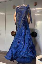 Gaurav gupta blue sculpted gown