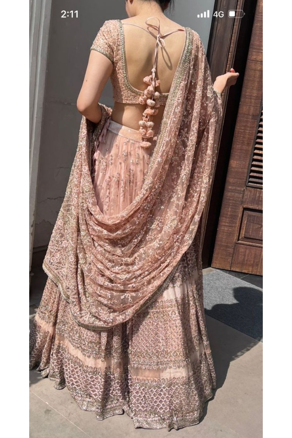 Sabyasachi pink embroidered lehenga