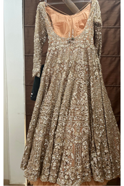 Seema gujral Peach Embroidered gown