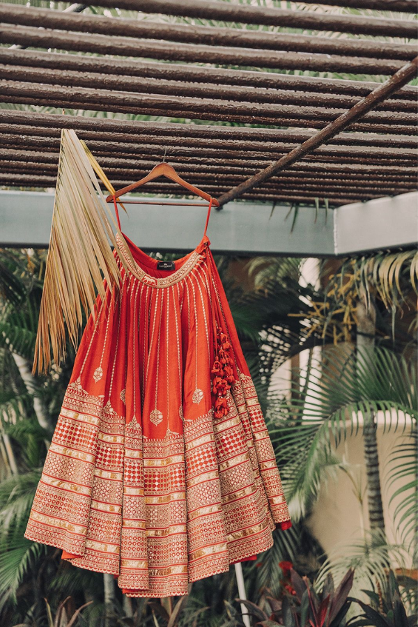Sabyasachi red bridal lehenga