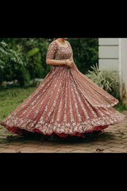 Surabhi Chopra brown embroidered lehenga