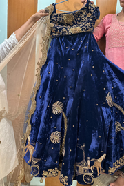 Gazal Gupta blue velvet lehenga