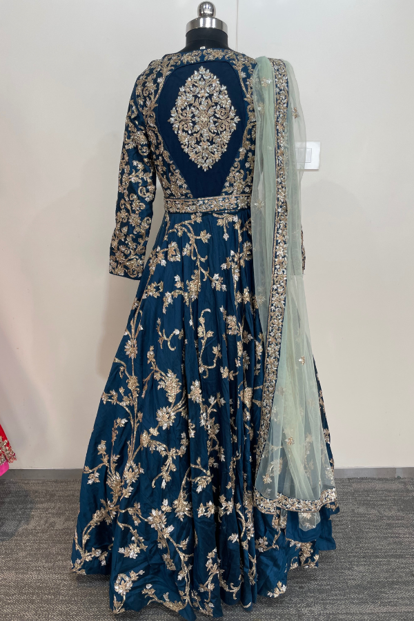 Blue anarkali gown