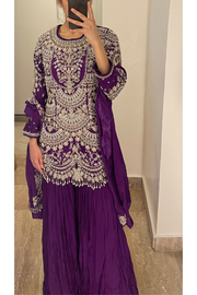 Purple sharara set