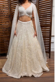 Ivory embellished lehenga set