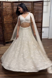 Ivory embellished lehenga set