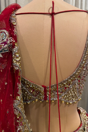 RAH red & pink embroidered lehenga