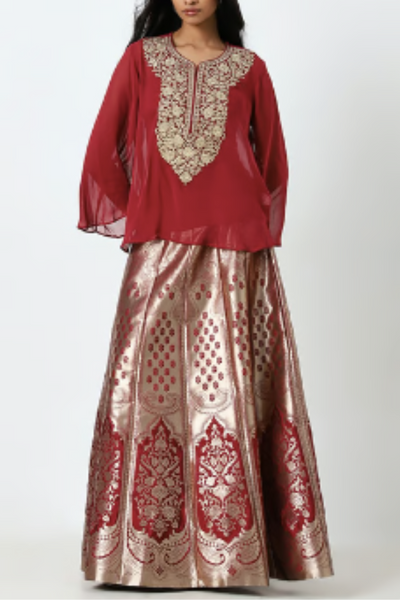 Brocade lehenga and top set