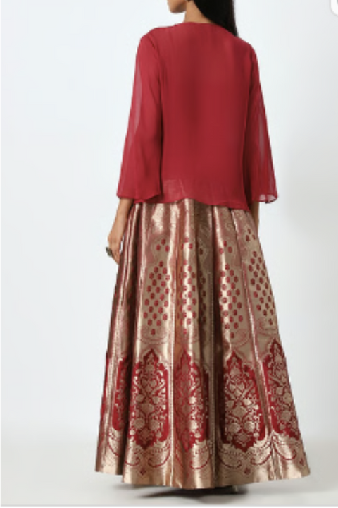 Brocade lehenga and top set