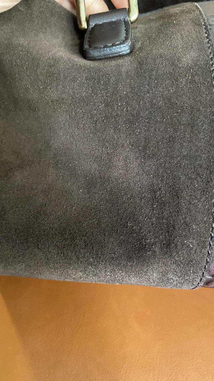 Gucci Suede Guccissima Boston Bag