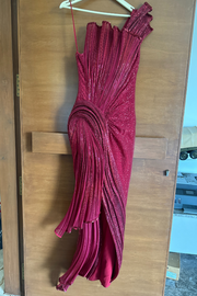 gaurav gupta Red sequin fan sculpting gown