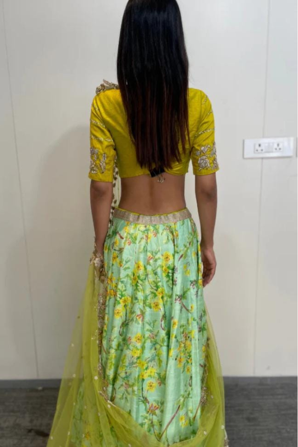 Mustard Floral lehenga set