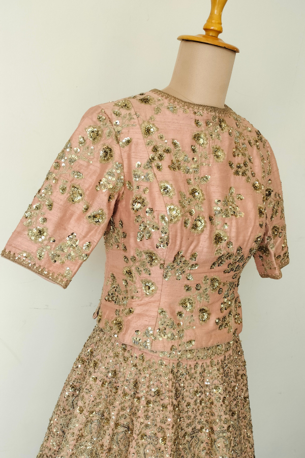 Pastel Rose Zari work lehenga set