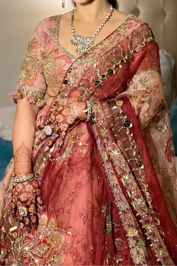 Mahima mahajan pink embroidered lehenga