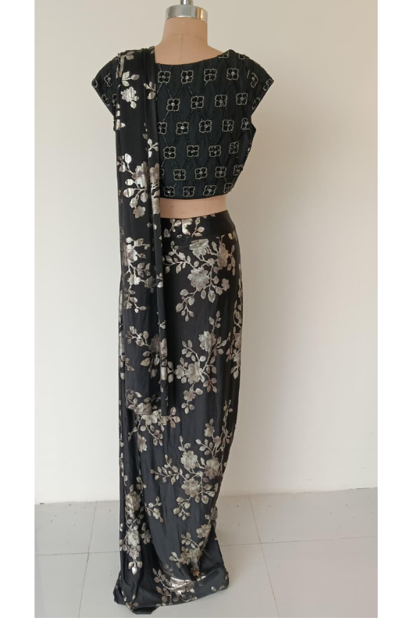 Draped floral Dhoti Saree