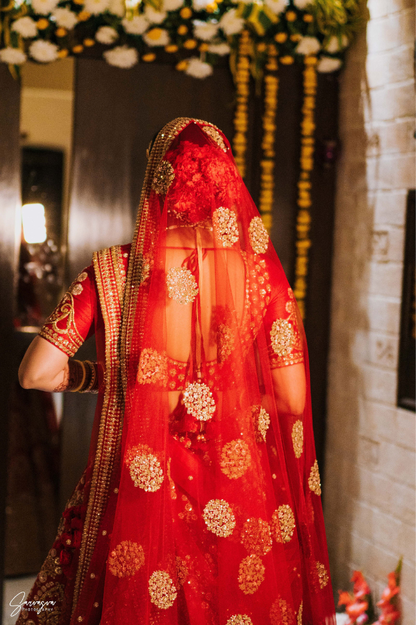 Sabyasachi red bridal lehenga