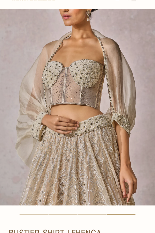 Tarun Tahilani White lehenga