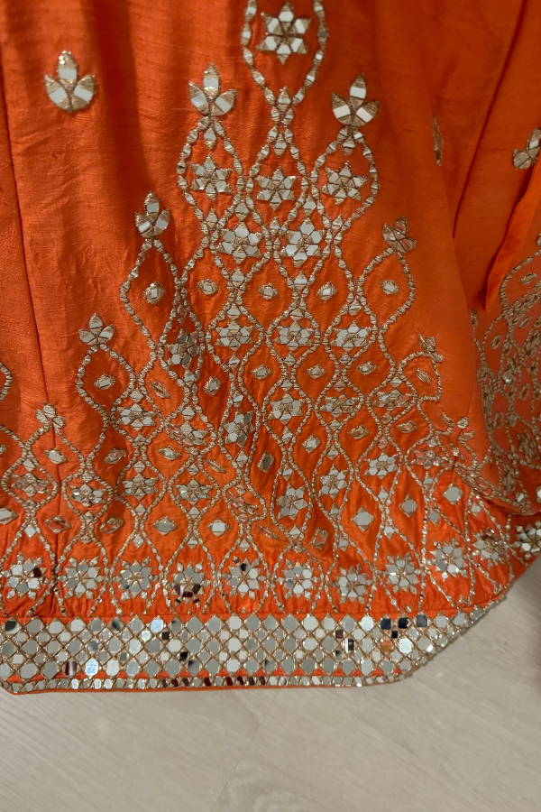 Abhinav Mishra orange embellished lehenga set