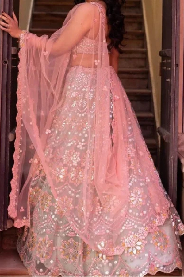 Aneesh Aggrawal pastel embellished lehenga set