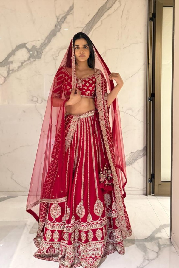 CRIMSON RED BRIDAL LEHENGA SET