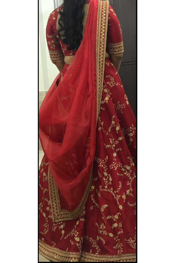 Sabyasachi red embroidered lehenga