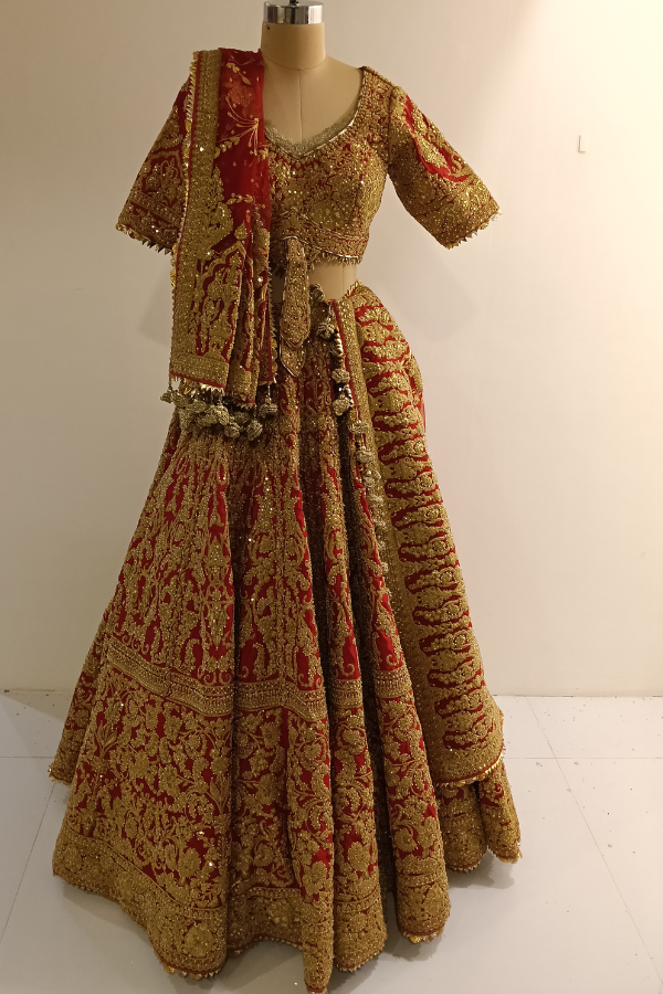 Red Heritage Bridal Lehenga set