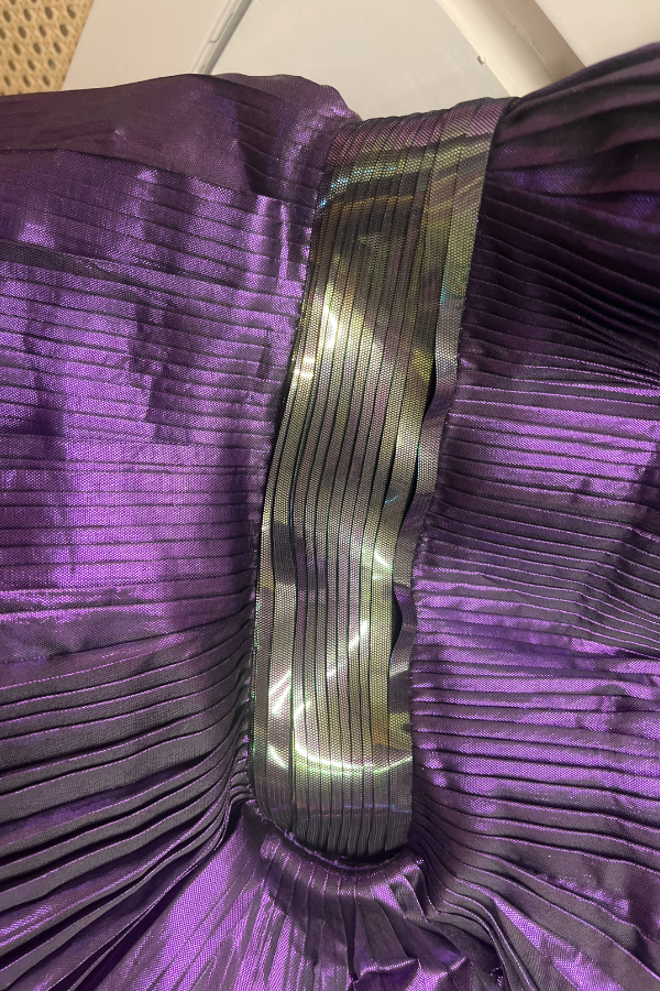 AMIT AGGARWAL Purple Metallic Chiffon Dress