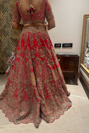 Dolly J red bridal lehenga