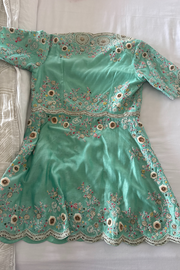 petticoat lane Mint Green Organza Sharara Set