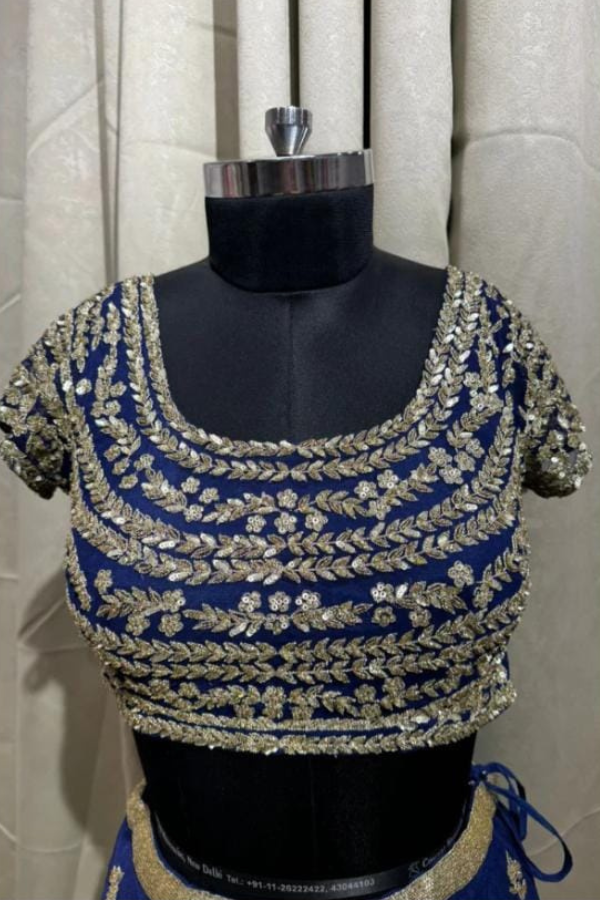 Blue Embroidered lehenga set