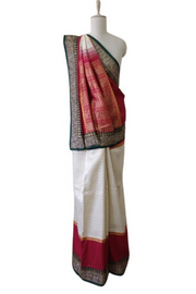 Sabyasachi red and white saree