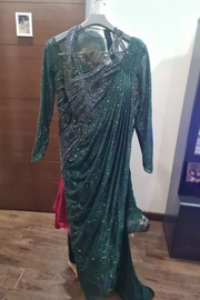 Gaurav gupta green stitched saree gown