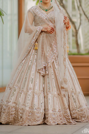 Surabhi Chopra pastel gold lehenga