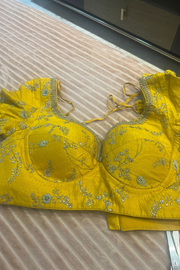 Sabyasachi Yellow floral embroidered lehenga set