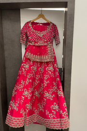 ANUSHREE REDDY Red embroidered lehenga set