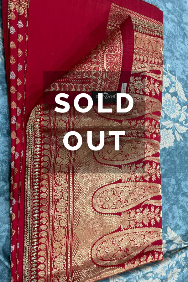 Sabyasachi Red banarsi saree Kuro Clothing India