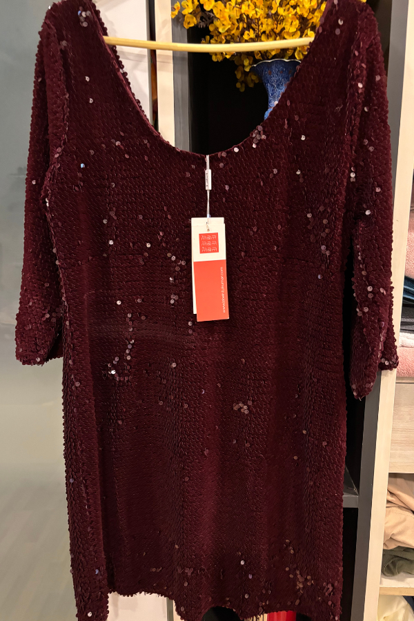 RITU KUMAR Burgundy Embellished Short Dress