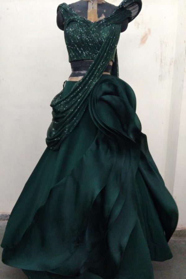 Gaurav Gupta Green sculpted gown